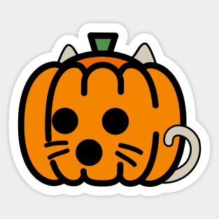 Surprised Pumpkin Cat Sticker